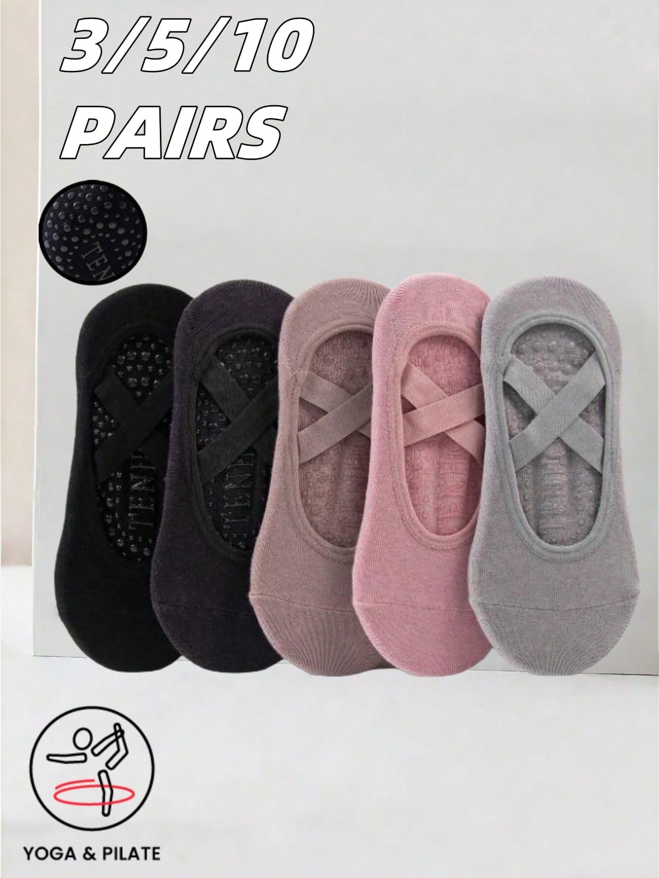 Anti-slip silicone sole yoga s - Fitness Yoga Pilates 评论和价格