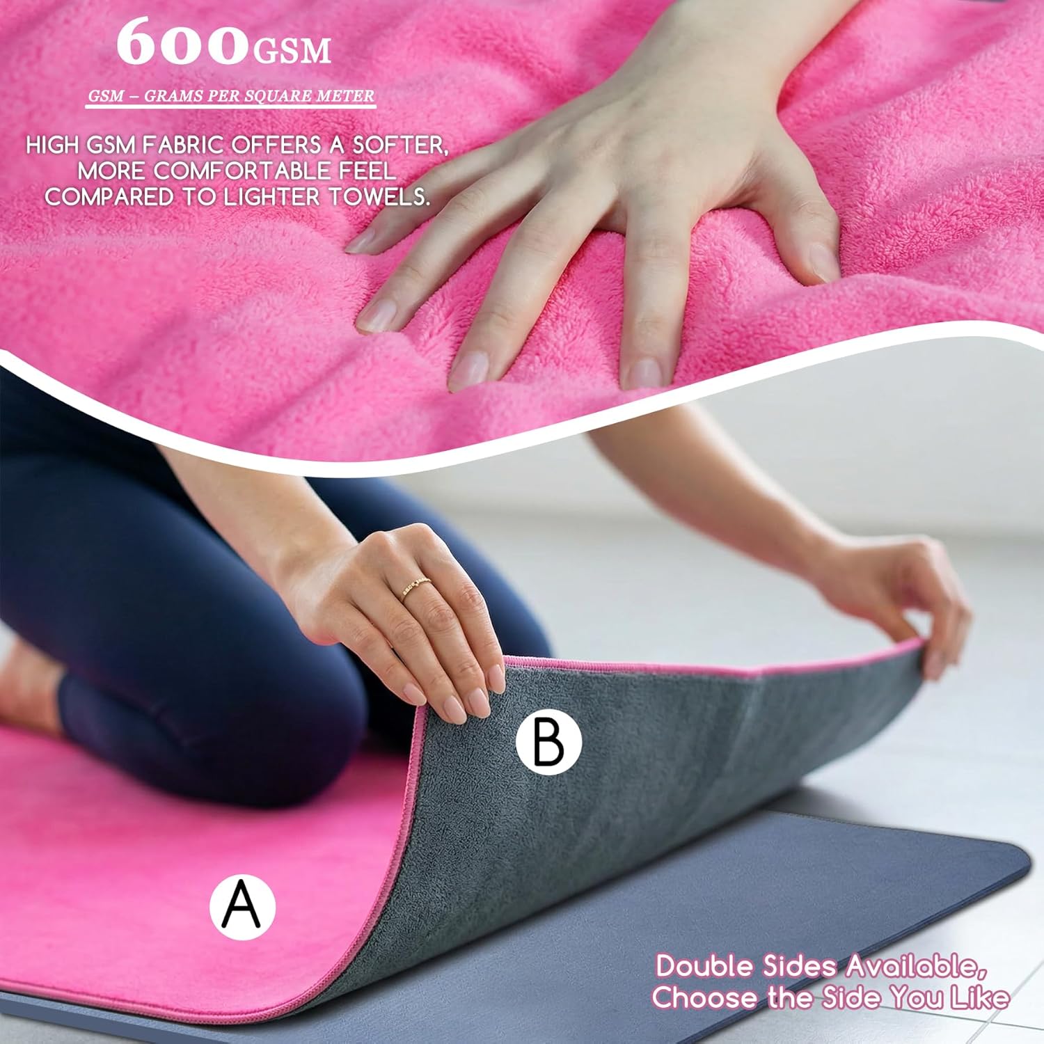 Yoga Mat Towel, Extra Thick 60 - Fitness Yoga Pilates 评论和价格