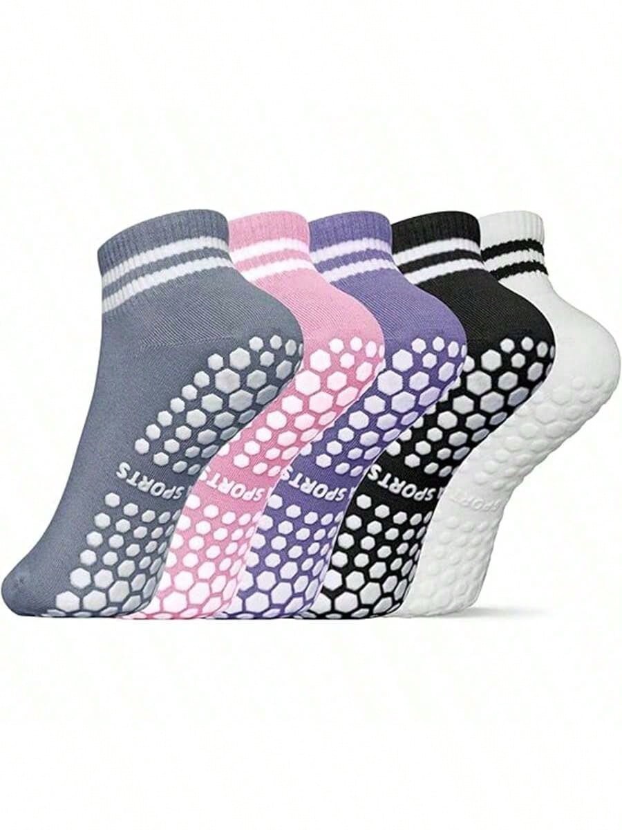5 Pairs Women Double Stripe No - Fitness Yoga Pilates 评论和价格